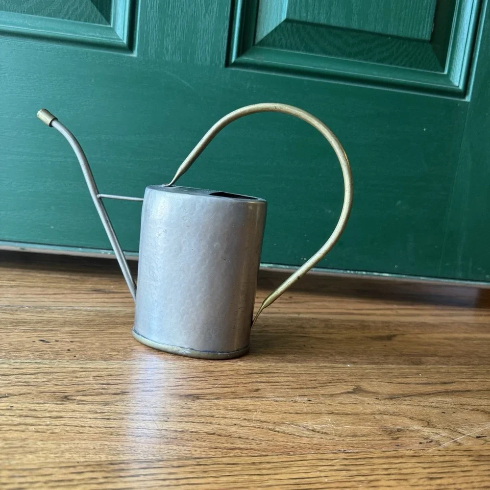 Vintage Brass Hammered Metal‎ Water Can | Modern Farmhouse Cottagecore